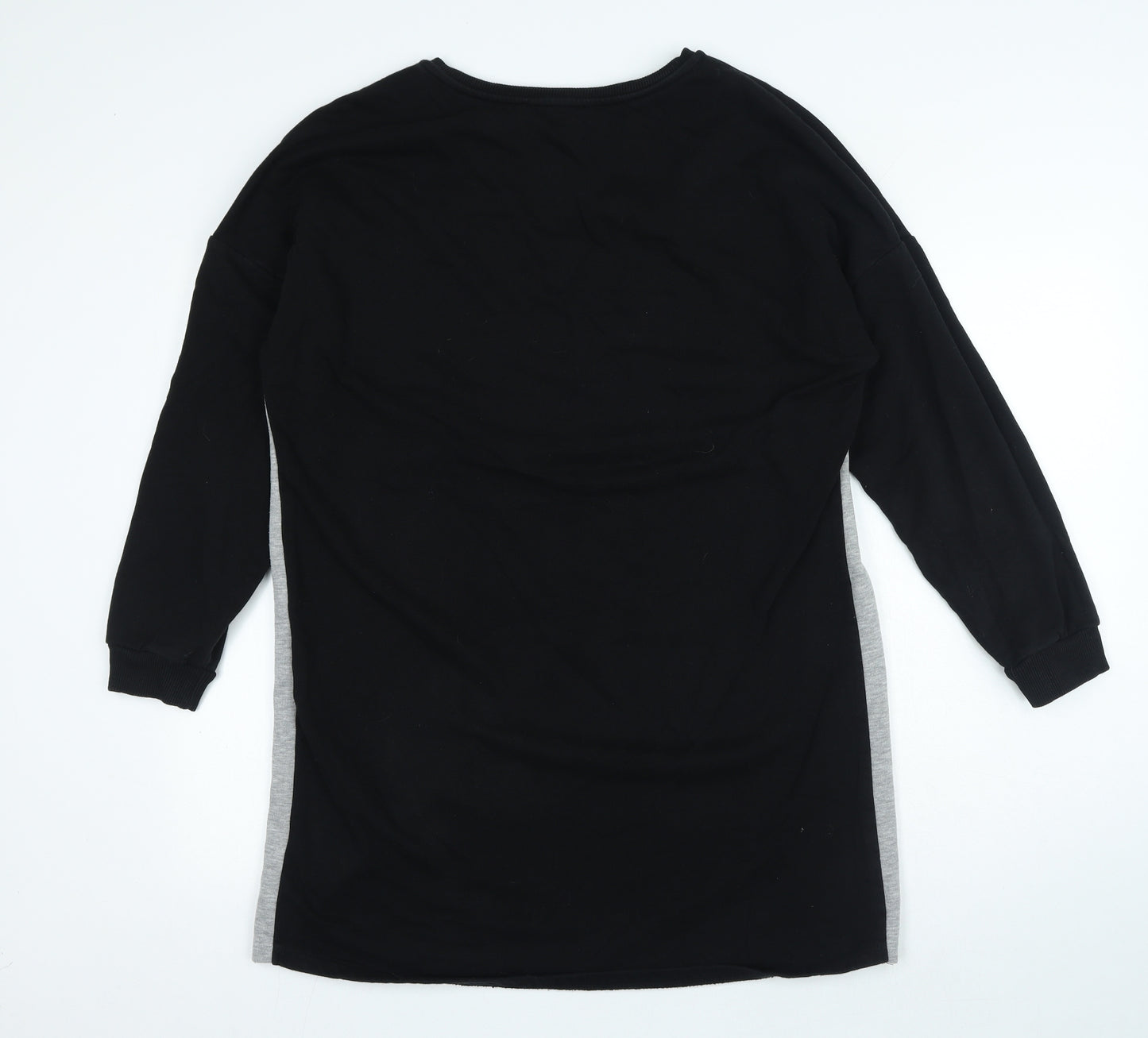 George Womens Black Polyester Jumper Dress Size 14 Crew Neck Pullover - Lace Trim
