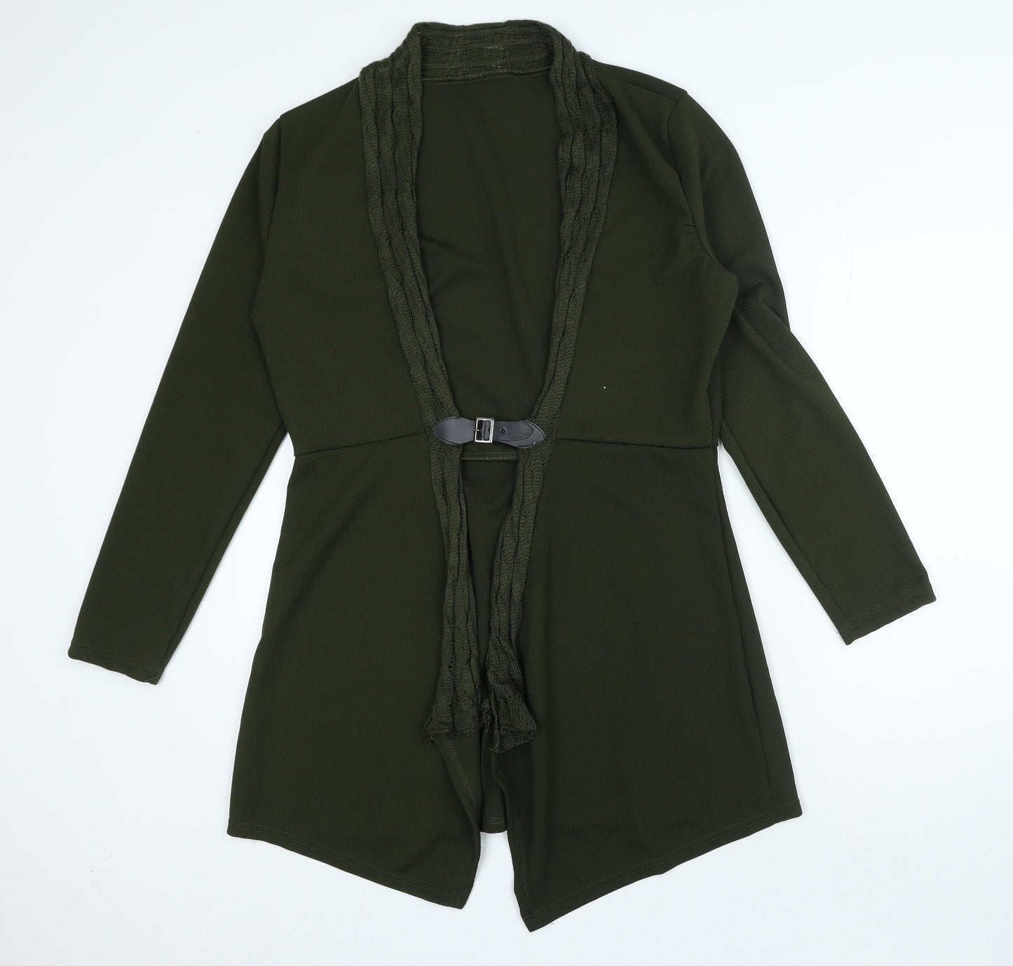 Preworn Womens Green V-Neck Cotton Cardigan Jumper Size L