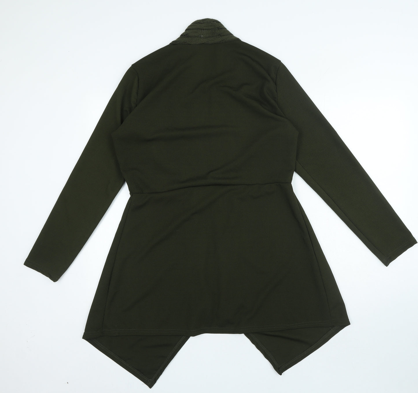 Preworn Womens Green V-Neck Cotton Cardigan Jumper Size L
