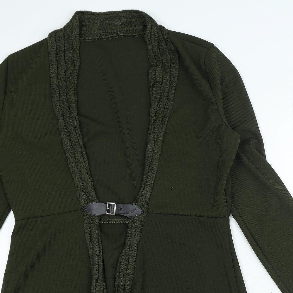 Preworn Womens Green V-Neck Cotton Cardigan Jumper Size L