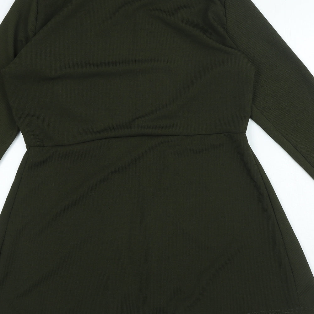 Preworn Womens Green V-Neck Cotton Cardigan Jumper Size L