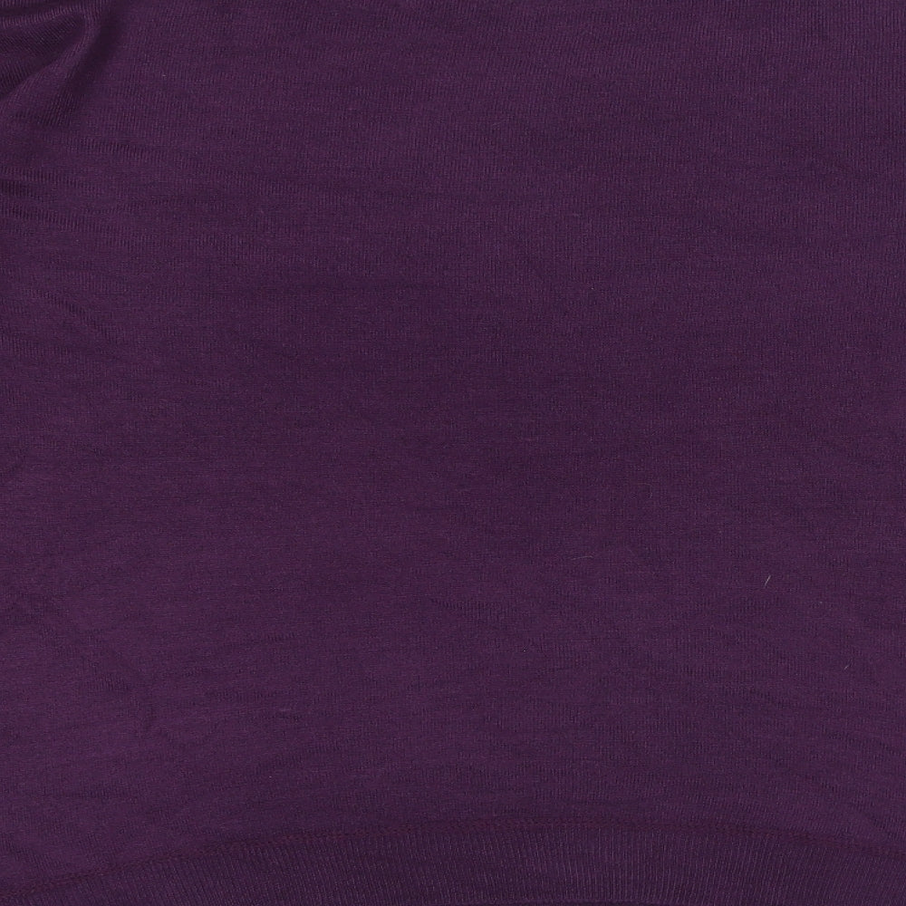 Marks and Spencer Womens Purple Crew Neck Acrylic Pullover Jumper Size 16