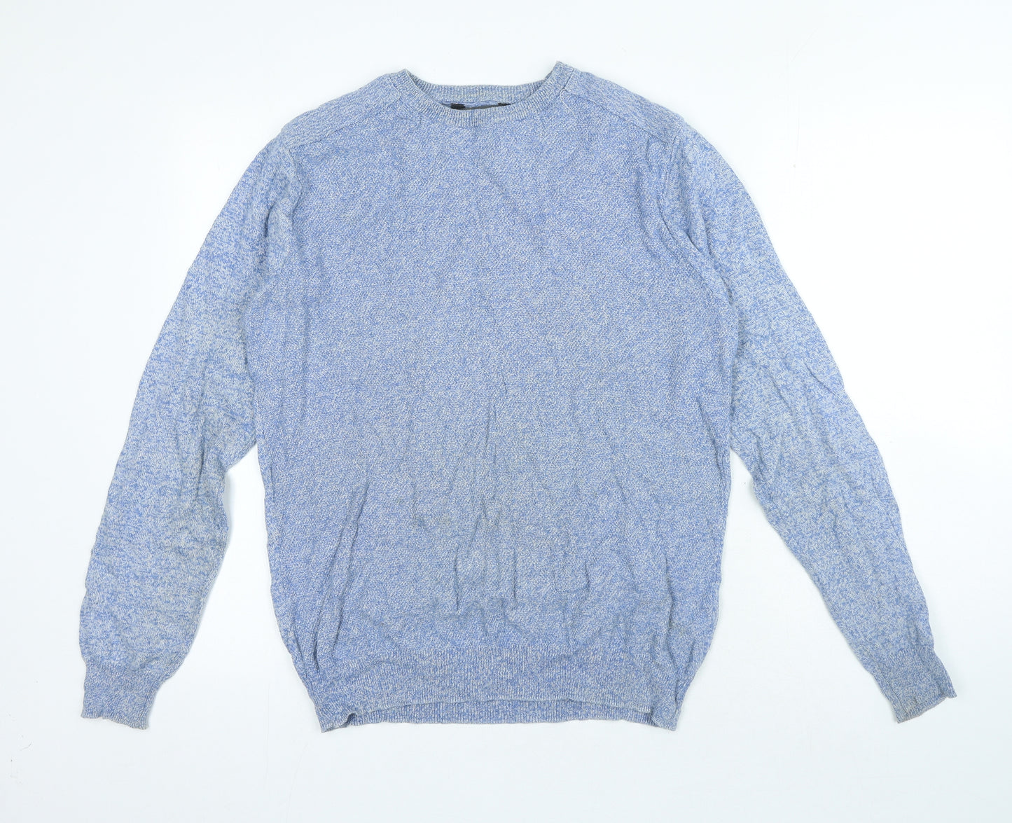 Cedar Wood State Mens Blue Crew Neck Cotton Pullover Jumper Size M