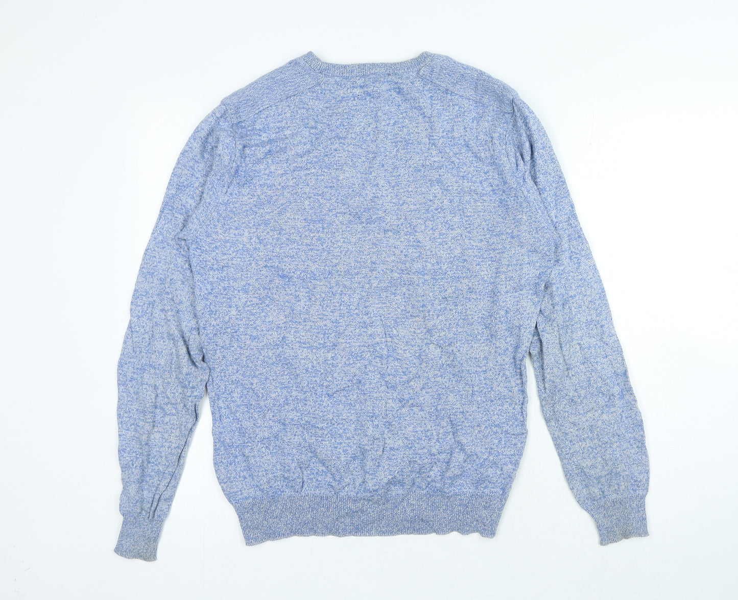 Cedar Wood State Mens Blue Crew Neck Cotton Pullover Jumper Size M