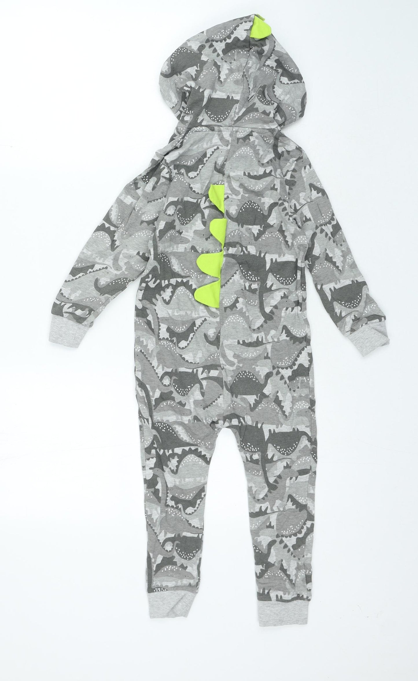 Matalan Boys Grey Geometric Cotton One Piece Size 3-4 Years Zip - Dinosaur