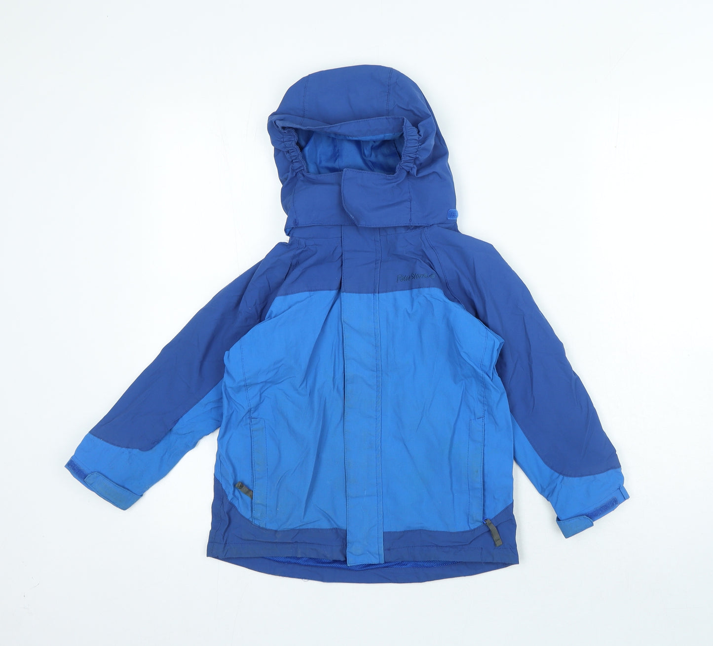 Peter Storm Boys Blue Rain Coat Coat Size 5-6 Years Zip