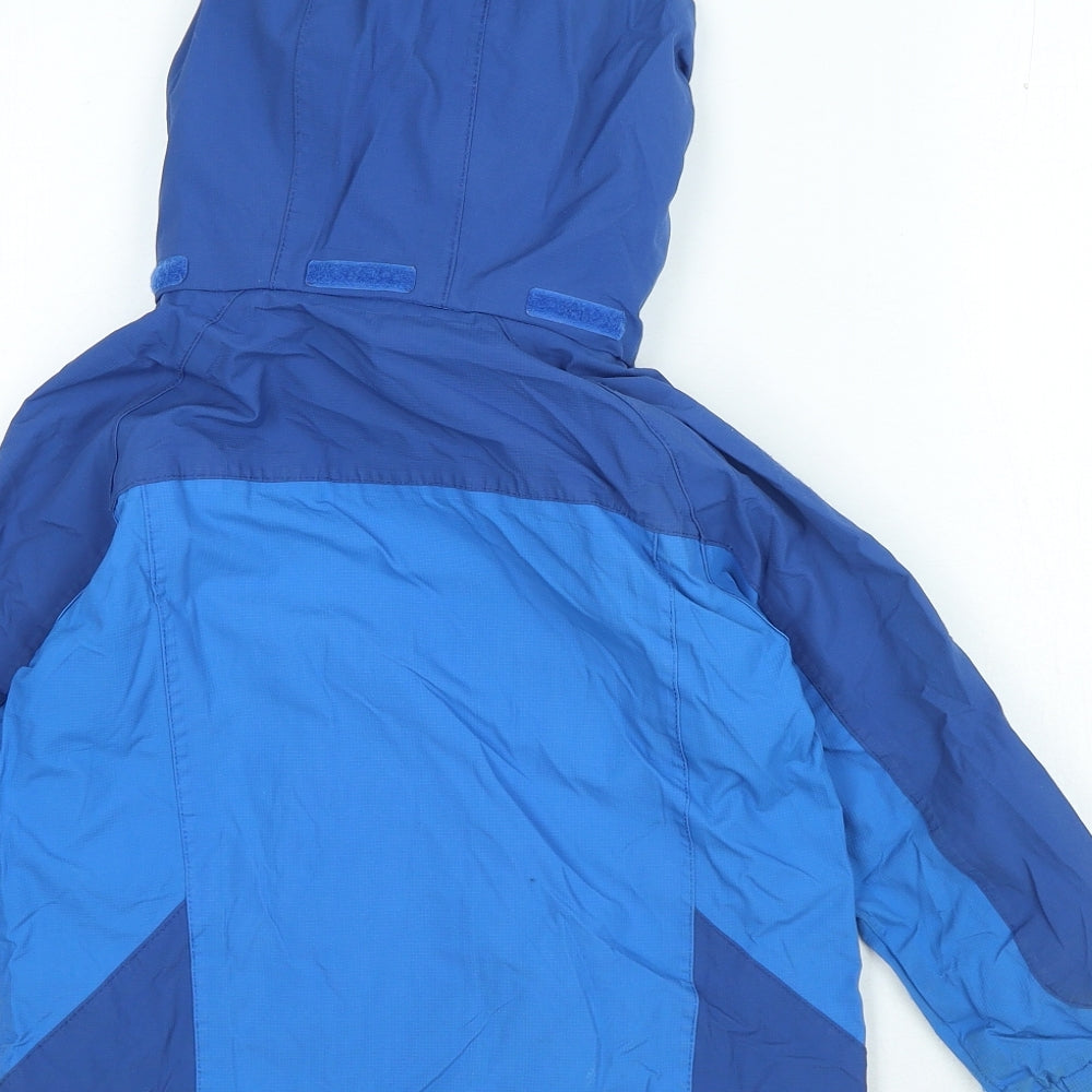 Peter Storm Boys Blue Rain Coat Coat Size 5-6 Years Zip