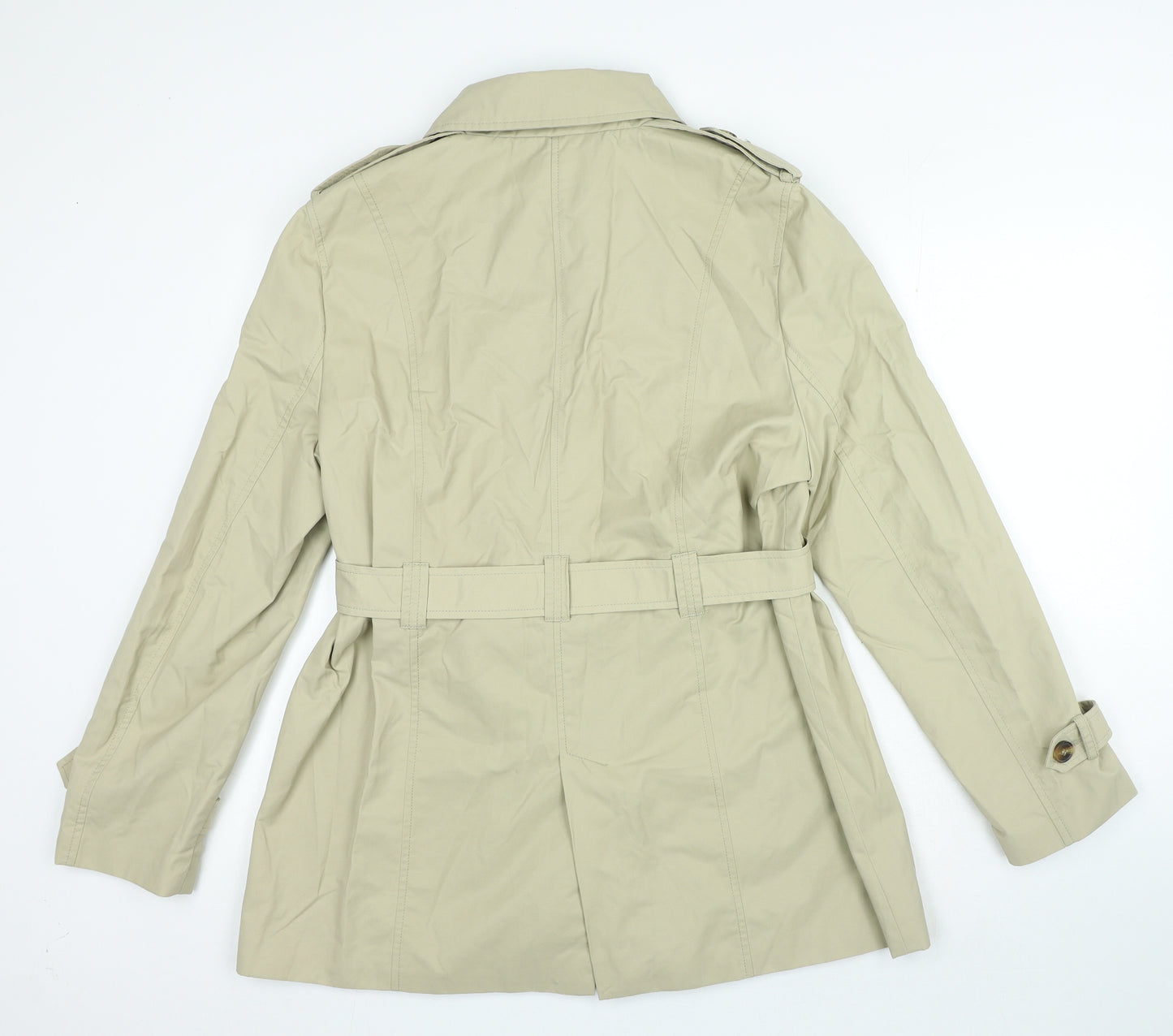 Lakeland Womens Beige Trench Coat Coat Size 16 Button