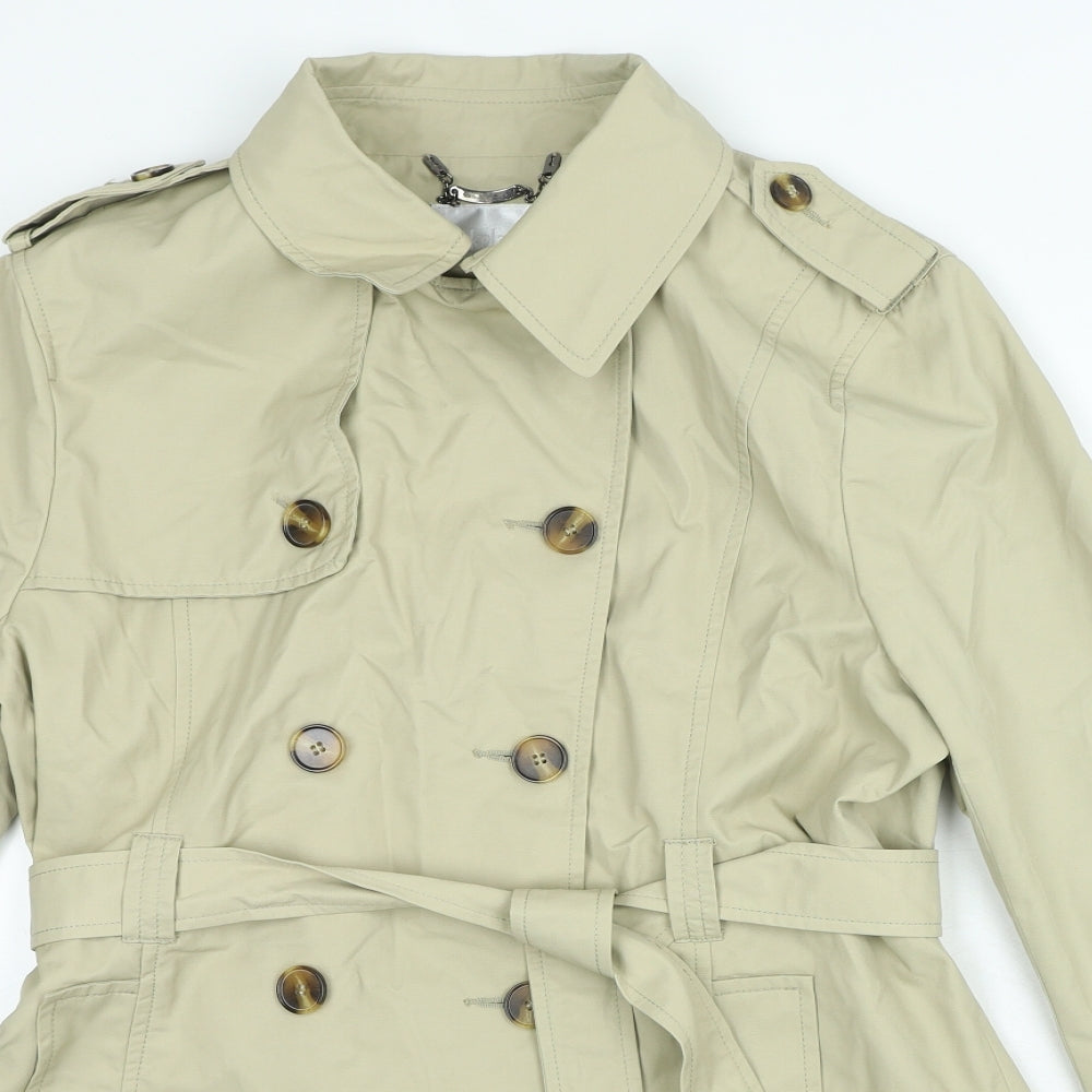 Lakeland Womens Beige Trench Coat Coat Size 16 Button