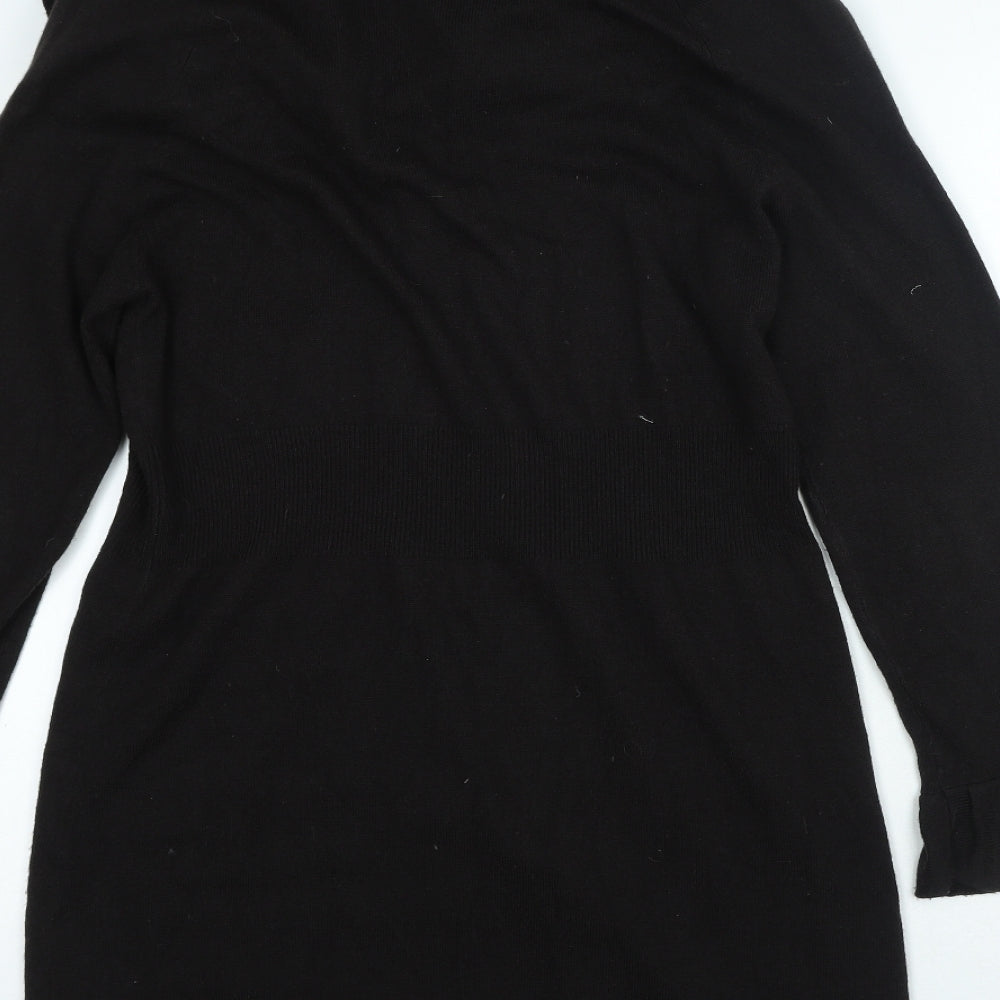Per Una Womens Black V-Neck Acrylic Cardigan Jumper Size 16