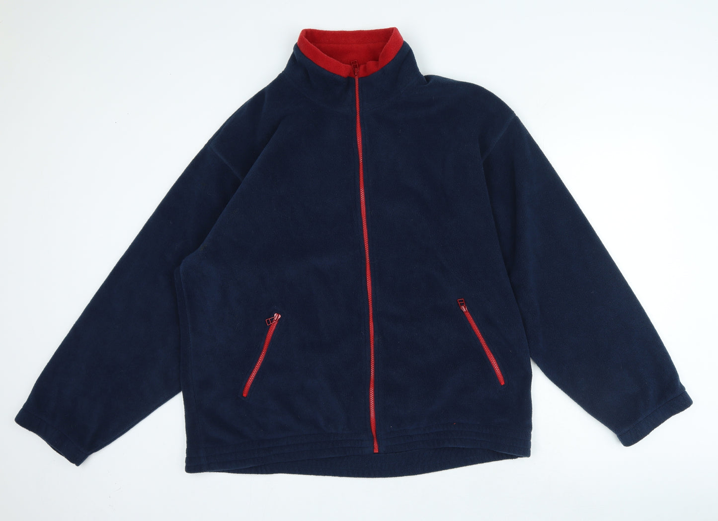 Alaskan Mountains Mens Blue High Neck Polyester Full Zip Jumper Size L
