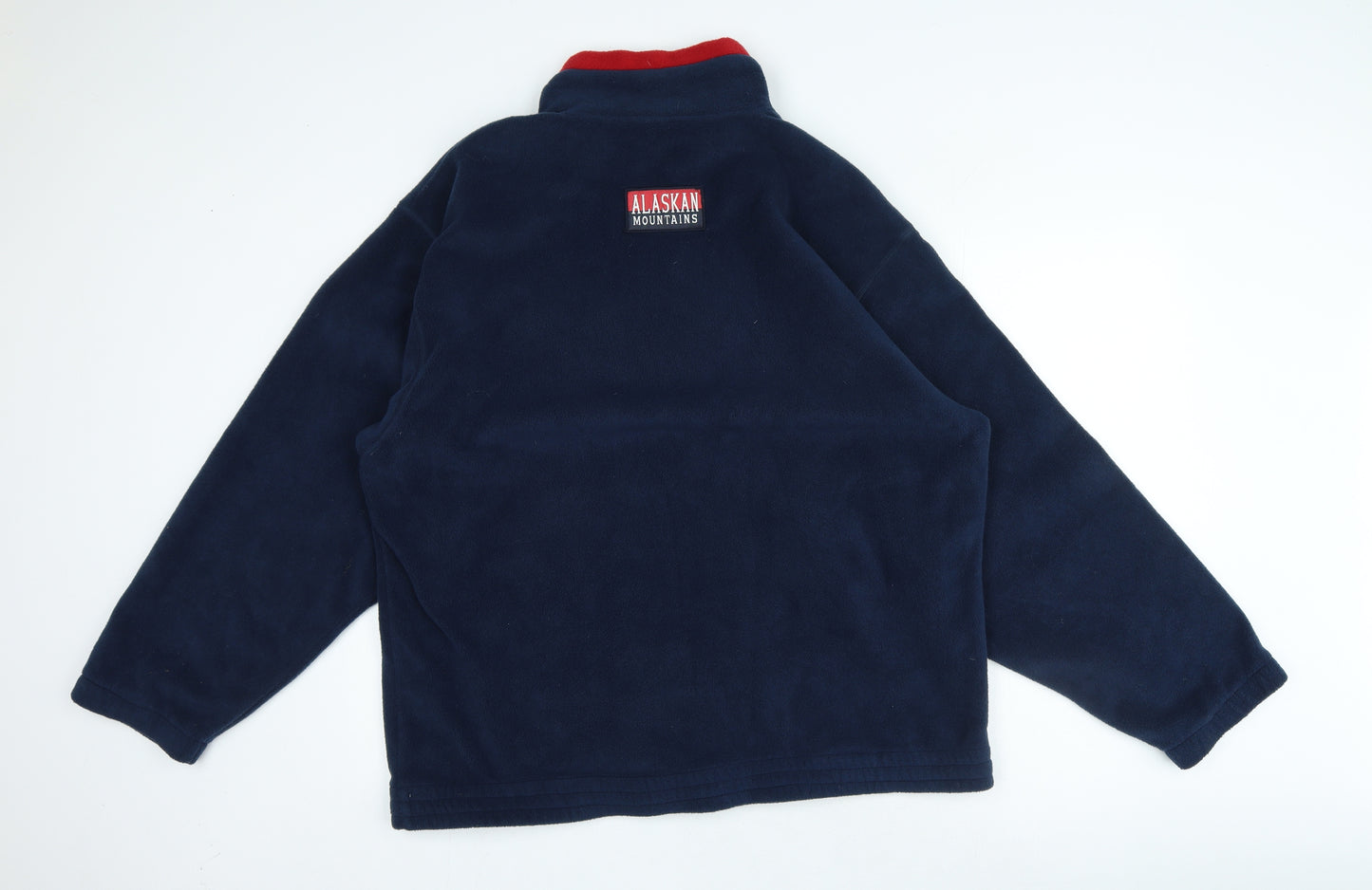 Alaskan Mountains Mens Blue High Neck Polyester Full Zip Jumper Size L