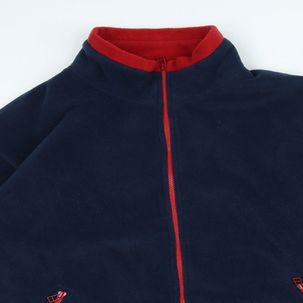 Alaskan Mountains Mens Blue High Neck Polyester Full Zip Jumper Size L