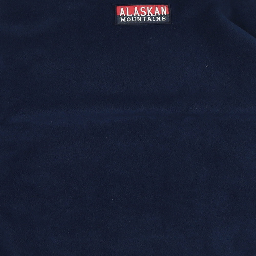 Alaskan Mountains Mens Blue High Neck Polyester Full Zip Jumper Size L