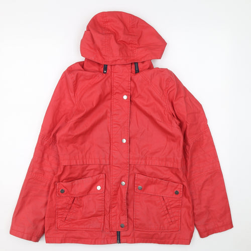 F&F Womens Red Anorak Coat Size 8 Zip