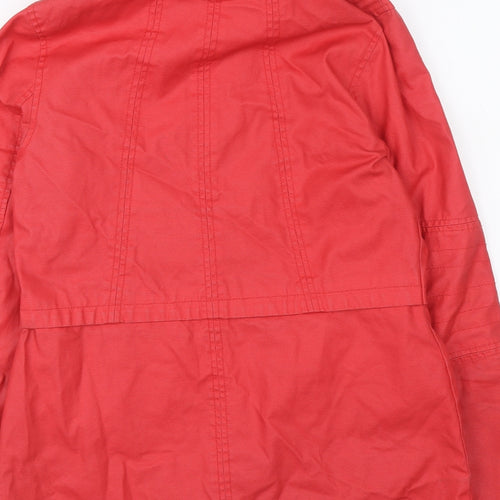F&F Womens Red Anorak Coat Size 8 Zip