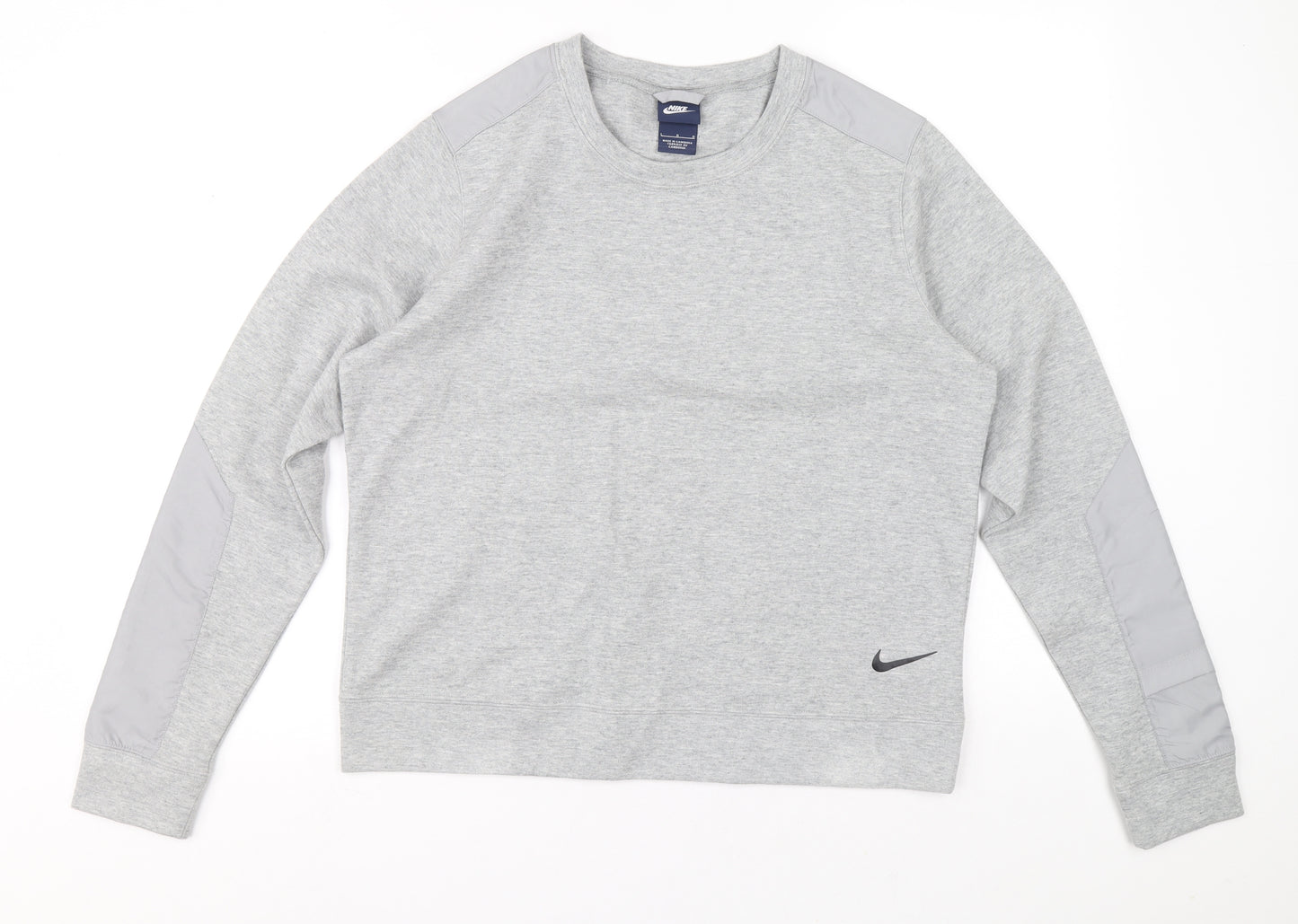 Nike Mens Grey Crew Neck Cotton Pullover Jumper Size L