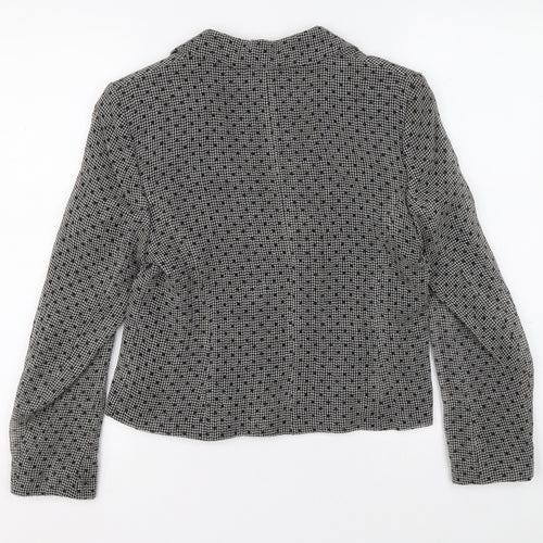 MINUET Womens Grey Polka Dot Jacket Blazer Buckle