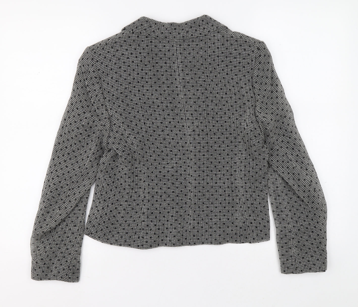 MINUET Womens Grey Polka Dot Jacket Blazer Buckle