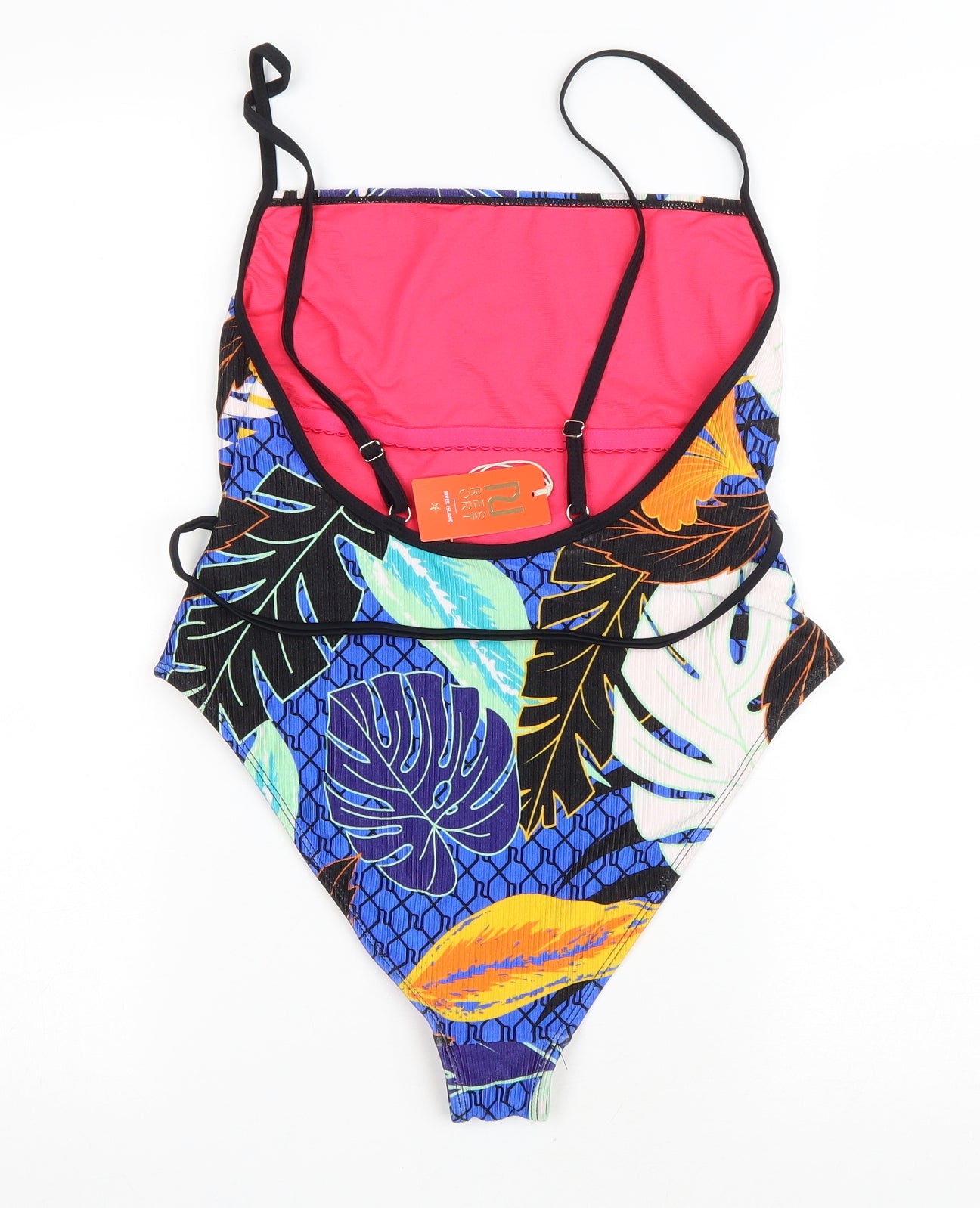 River Island Womens Multicoloured Floral Polyamide One Piece Size 14