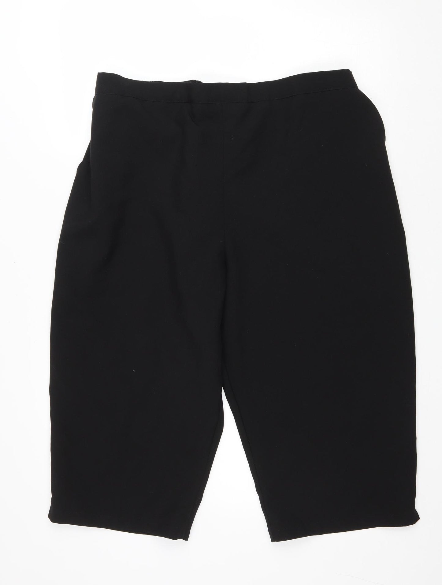 Preworn Womens Black Polyester Cut-Off Shorts Size 26 L19 in Regular Drawstring