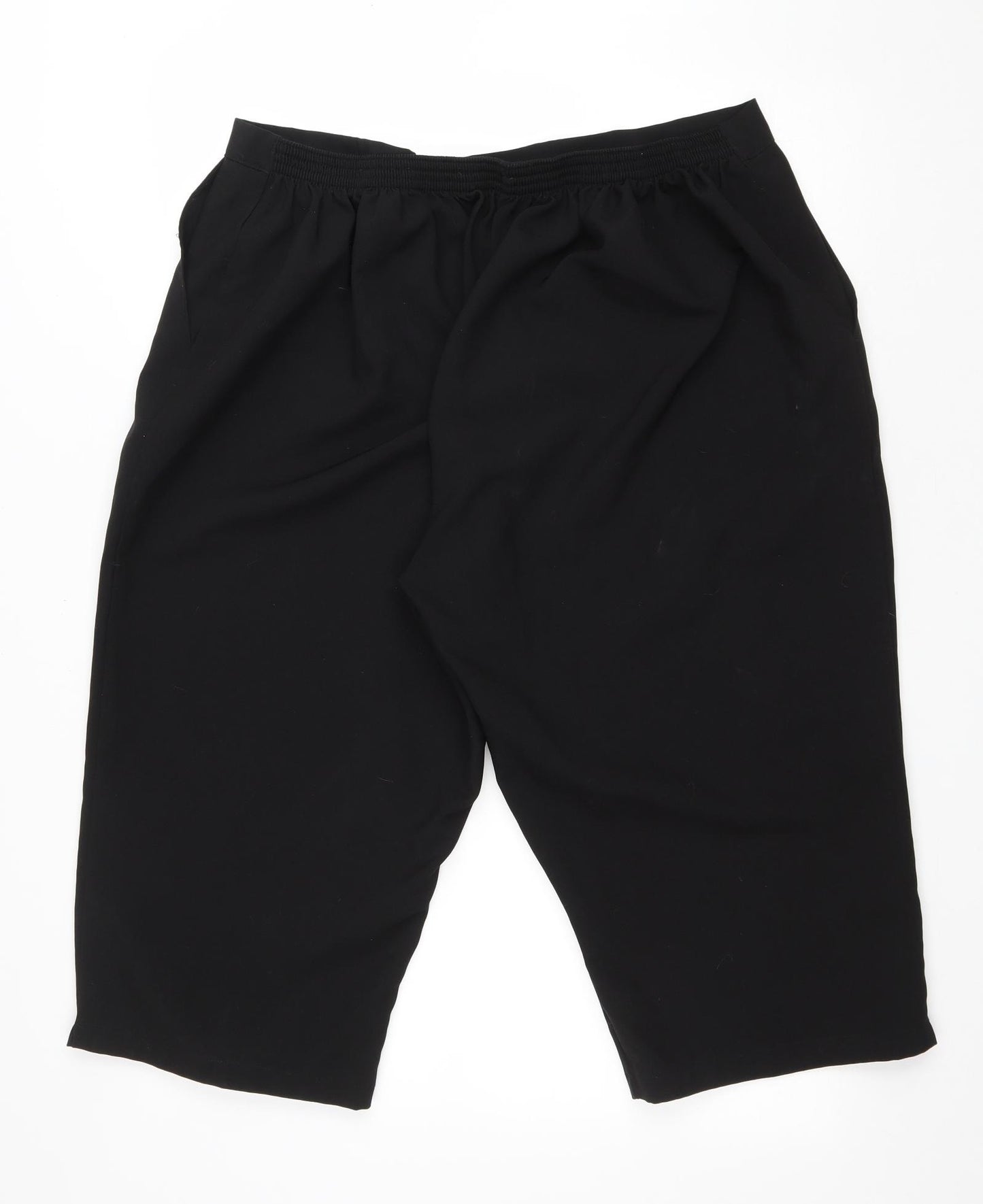 Preworn Womens Black Polyester Cut-Off Shorts Size 26 L19 in Regular Drawstring