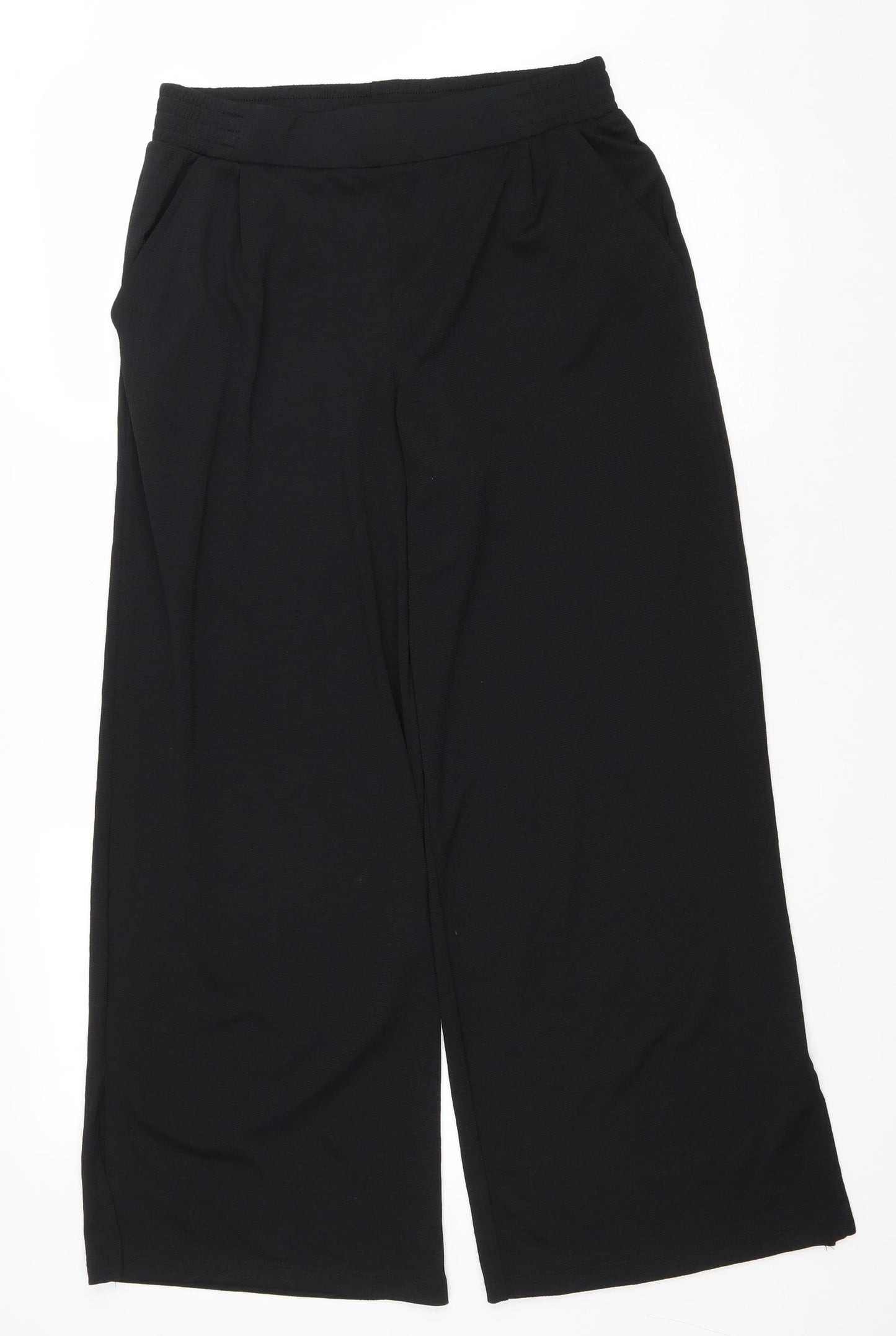 George Womens Black Polyester Trousers Size 12 L26 in Regular Drawstring