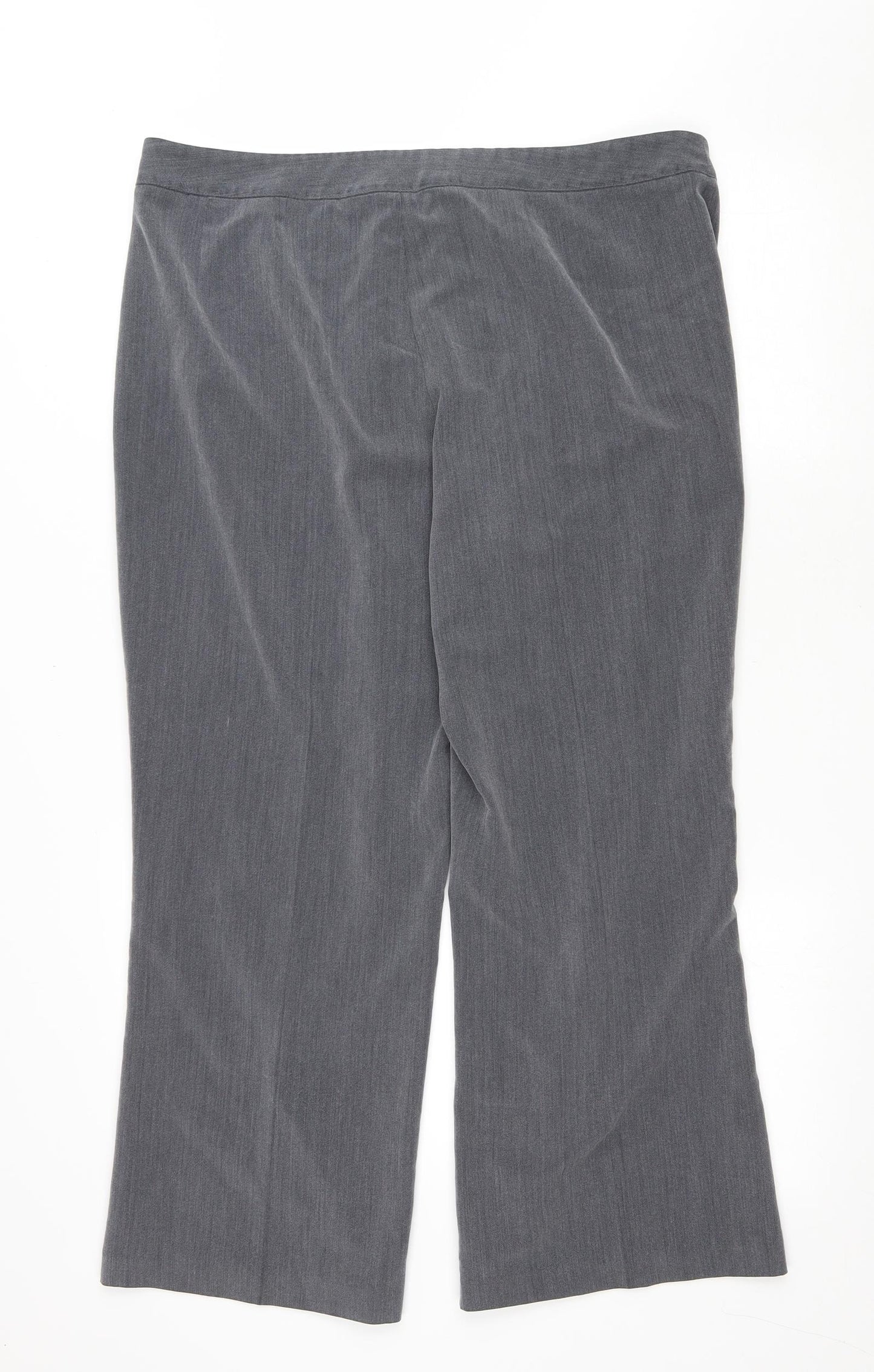 Mia Moda Womens Grey Polyester Cropped Trousers Size 18 L26.5 in Regular Zip