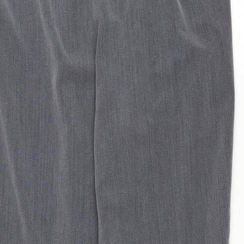 Mia Moda Womens Grey Polyester Cropped Trousers Size 18 L26.5 in Regular Zip