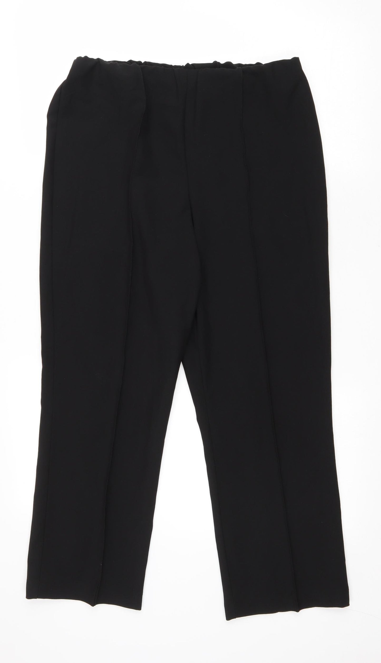 Bonmarché Womens Black Polyester Trousers Size 12 L25 in Regular Drawstring