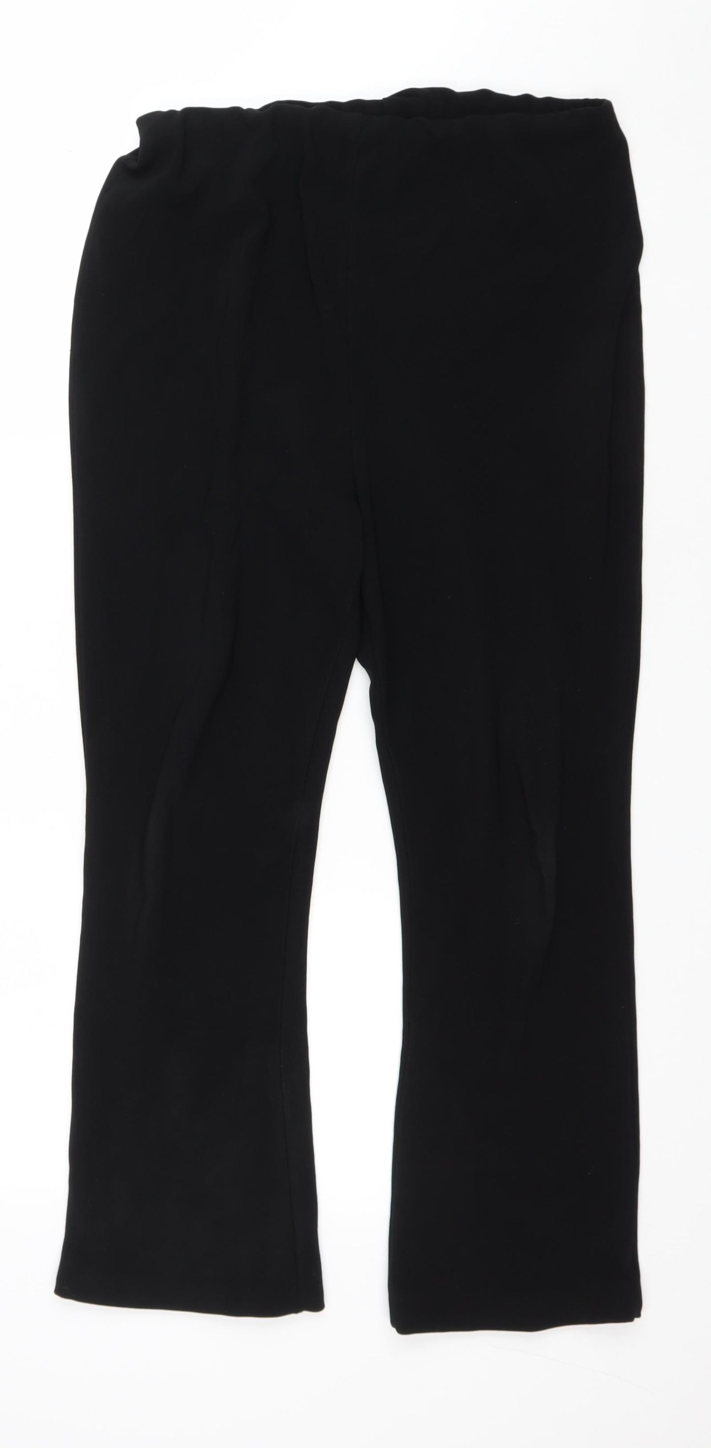 Morgan Jane Womens Black Polyester Trousers Size 14 L25 in Regular Drawstring