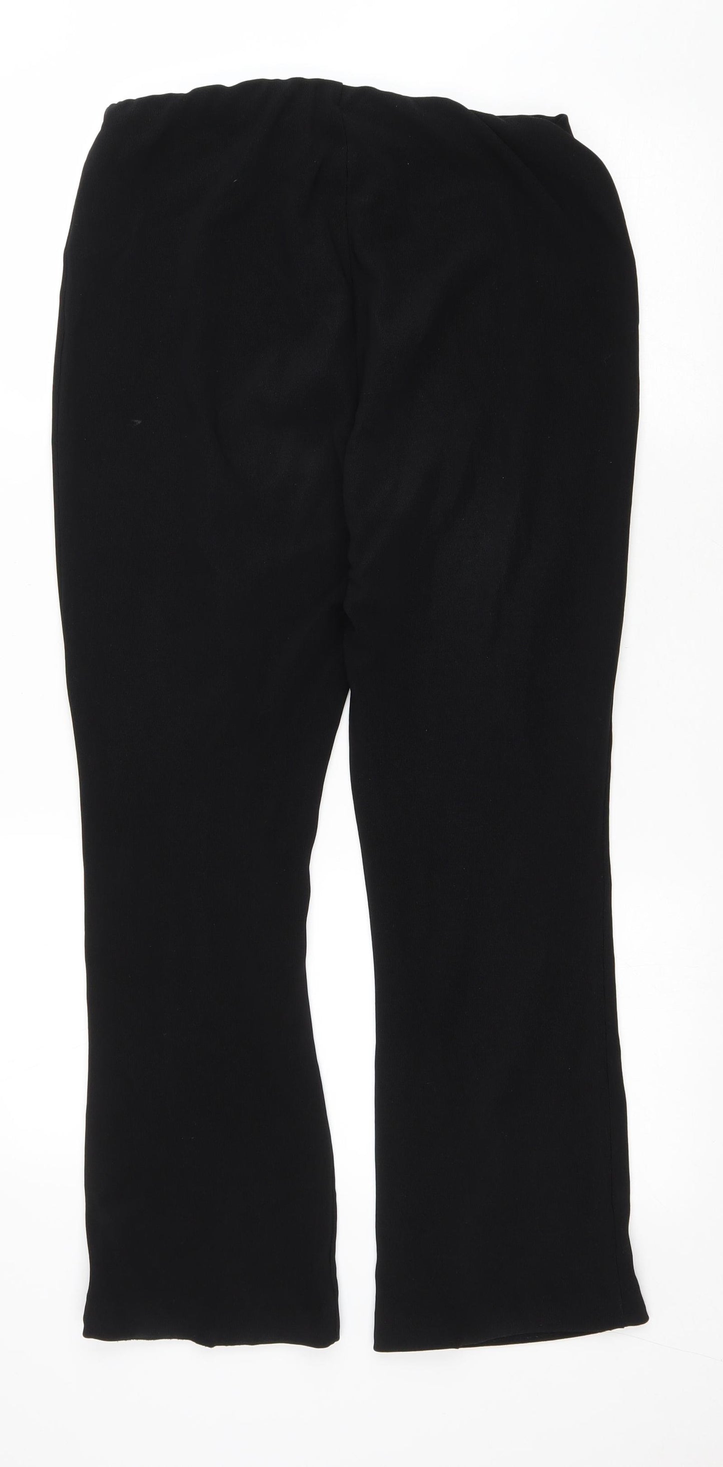Morgan Jane Womens Black Polyester Trousers Size 14 L25 in Regular Drawstring