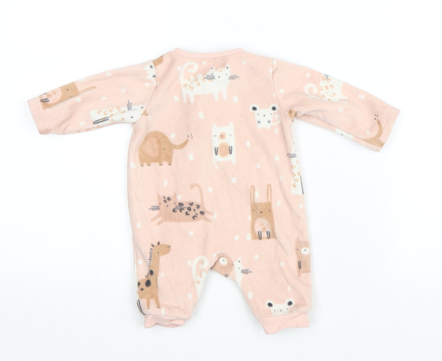 George Baby Pink Geometric Polyester Capri One Piece Size Newborn Zip - Animals Print