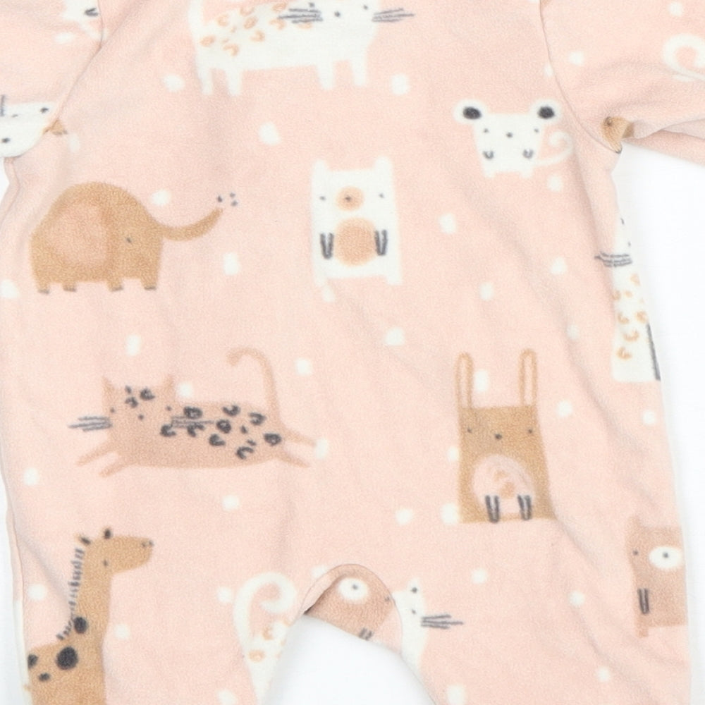 George Baby Pink Geometric Polyester Capri One Piece Size Newborn Zip - Animals Print