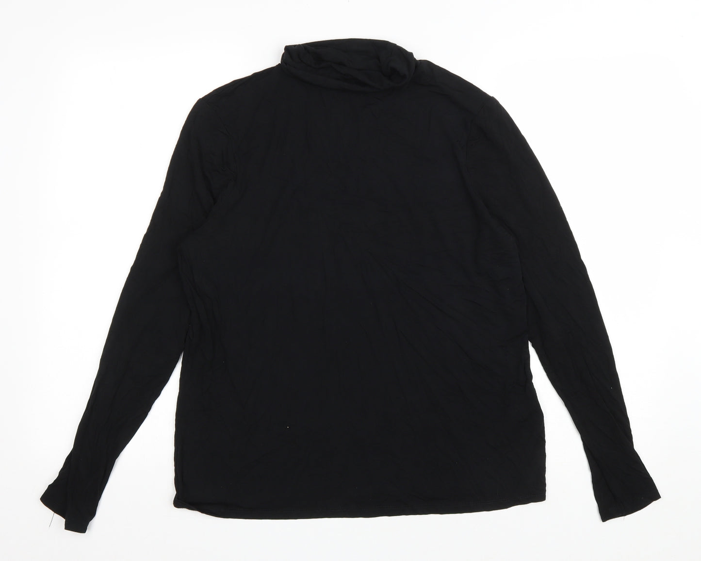 Primark Womens Black Viscose Basic T-Shirt Size XL Roll Neck