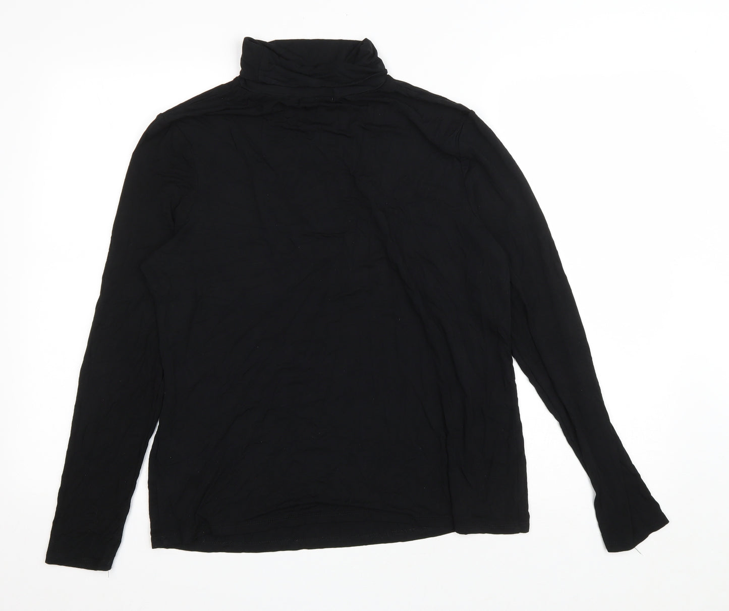 Primark Womens Black Viscose Basic T-Shirt Size XL Roll Neck