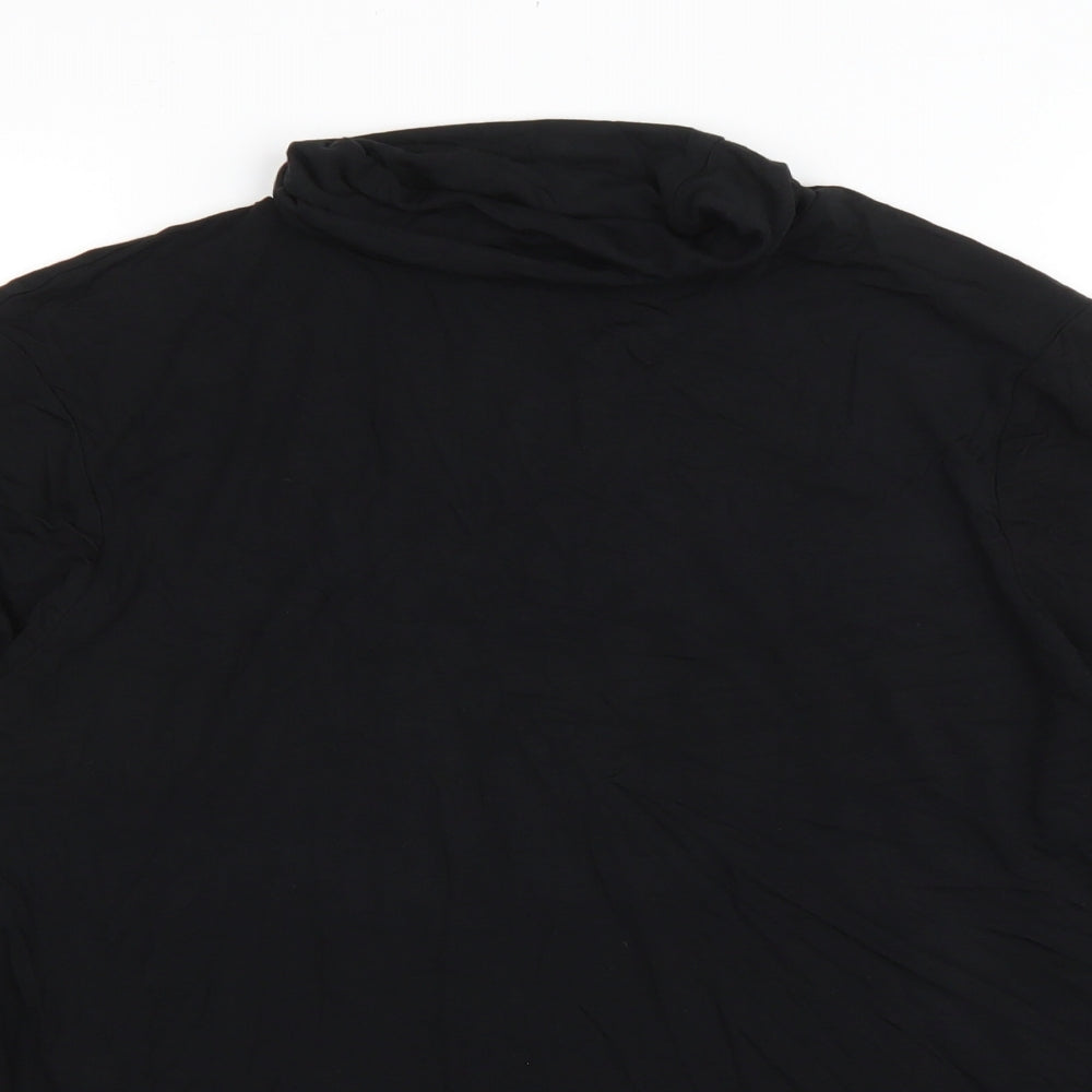 Primark Womens Black Viscose Basic T-Shirt Size XL Roll Neck
