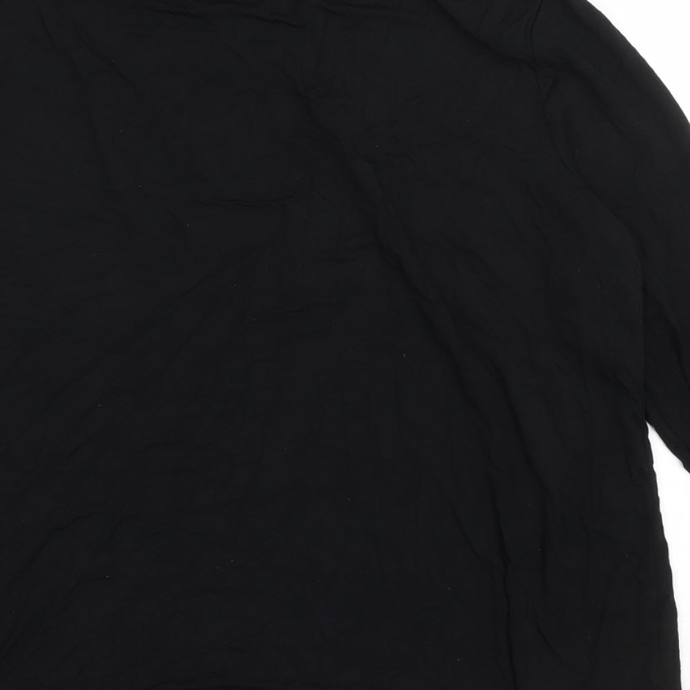 Primark Womens Black Viscose Basic T-Shirt Size XL Roll Neck