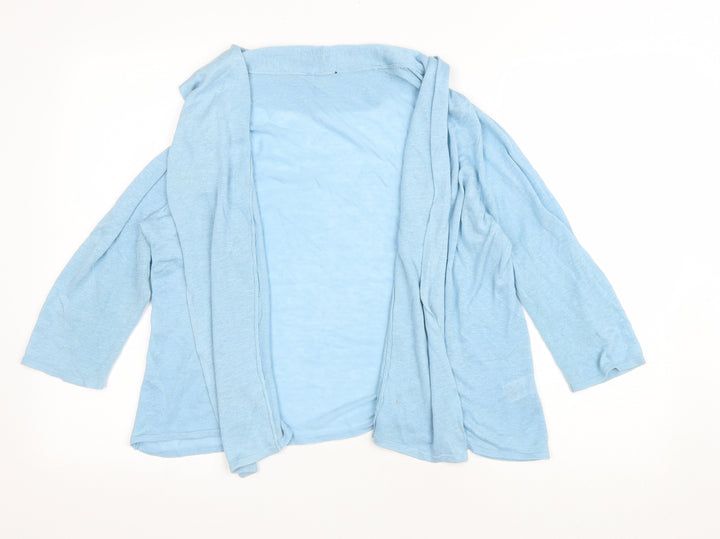 Preworn Womens Blue V-Neck Lyocell Cardigan Jumper Size L
