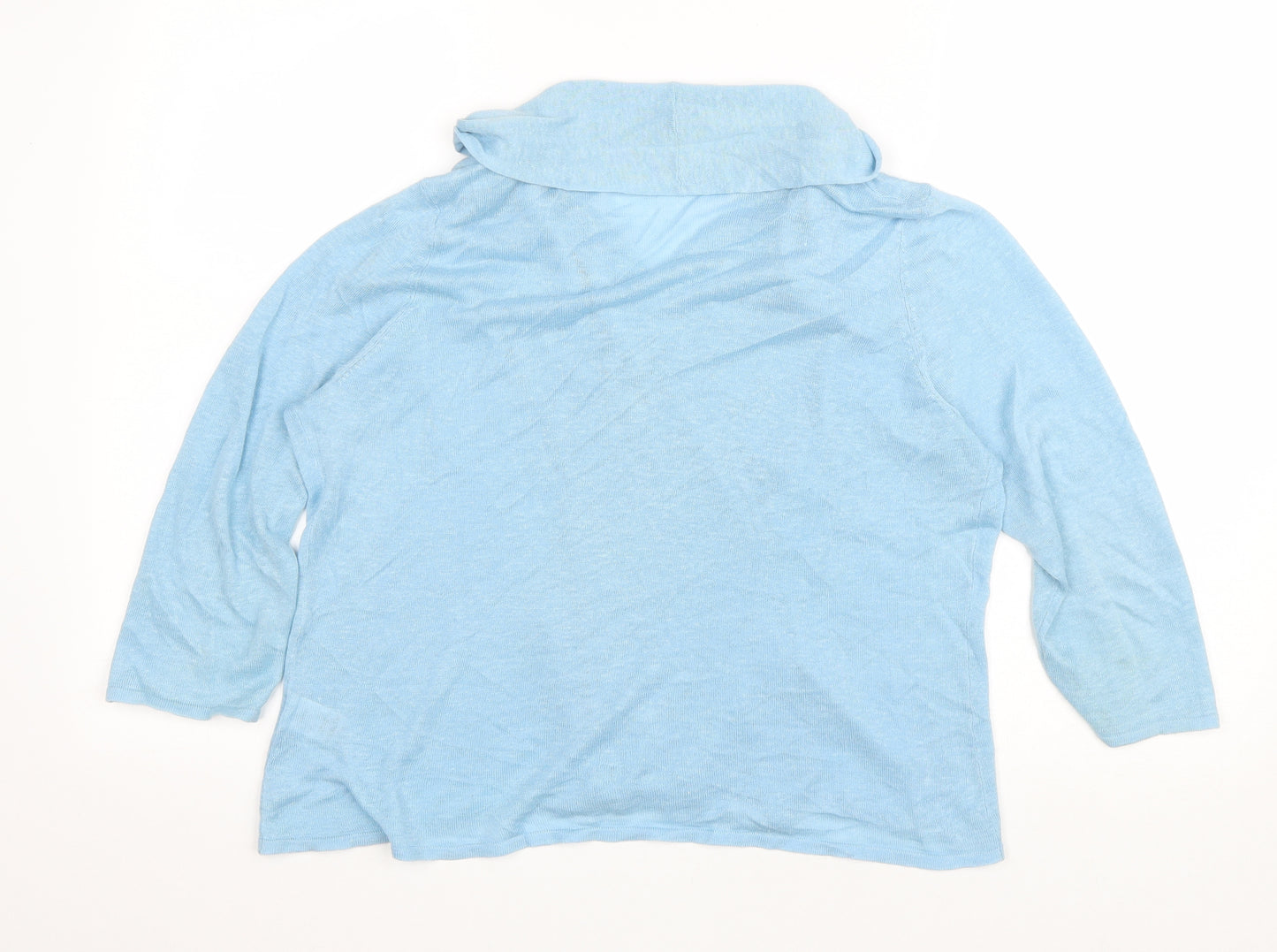 Preworn Womens Blue V-Neck Lyocell Cardigan Jumper Size L