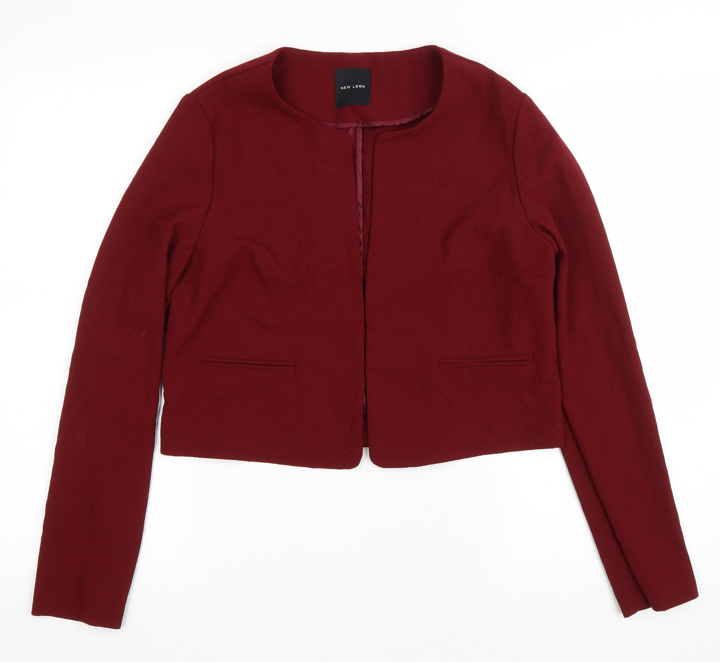 New Look Womens Red Round Neck Polyester Shrug Jumper Size 14