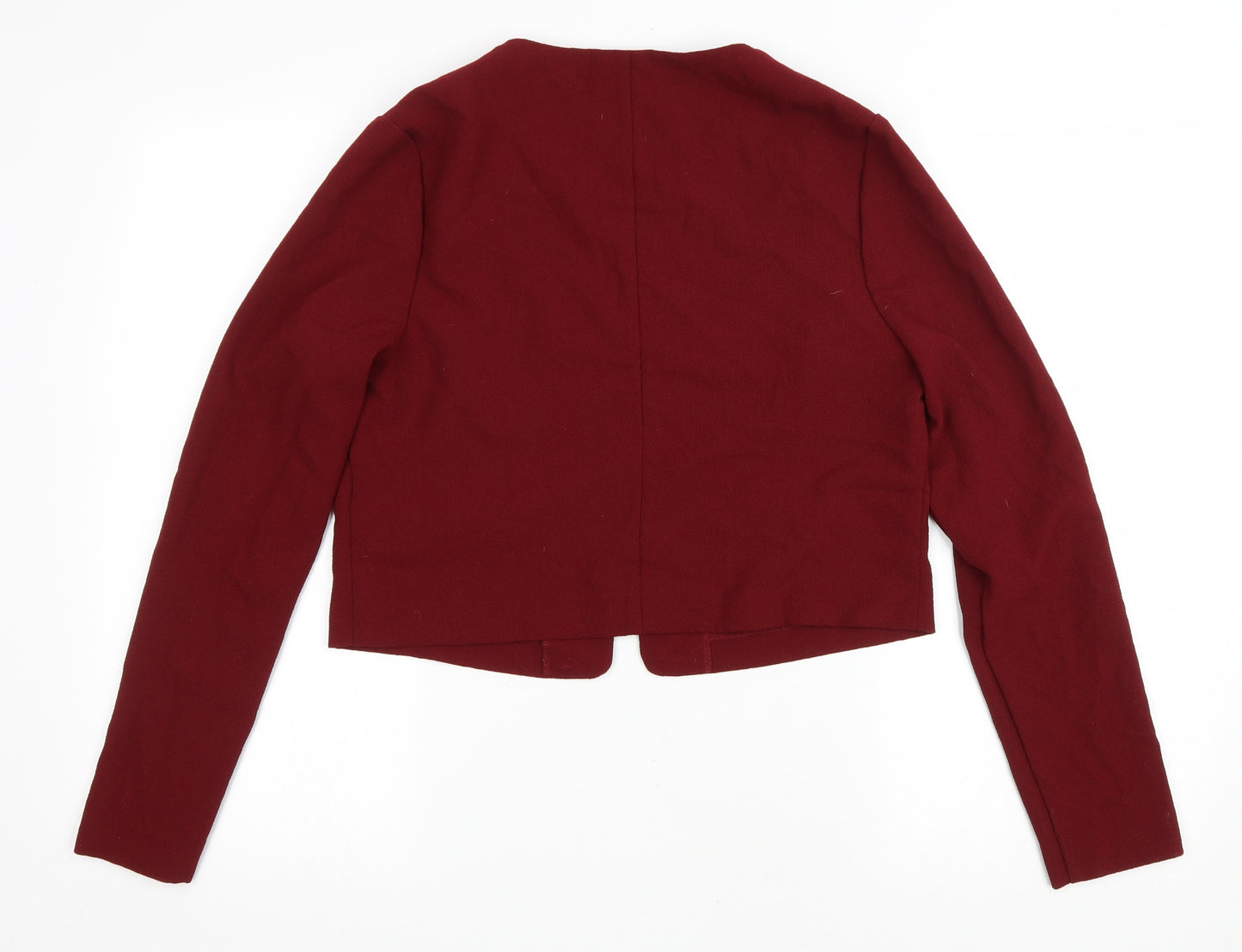 New Look Womens Red Round Neck Polyester Shrug Jumper Size 14