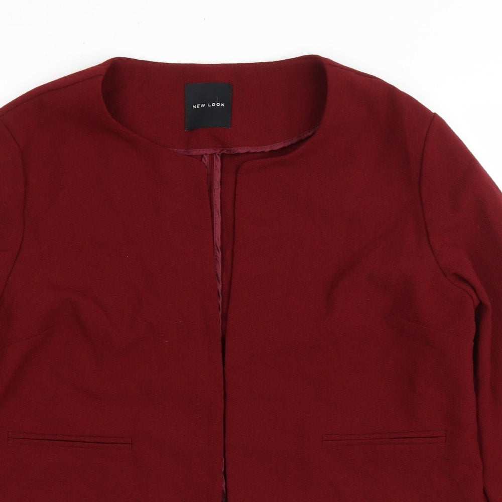 New Look Womens Red Round Neck Polyester Shrug Jumper Size 14