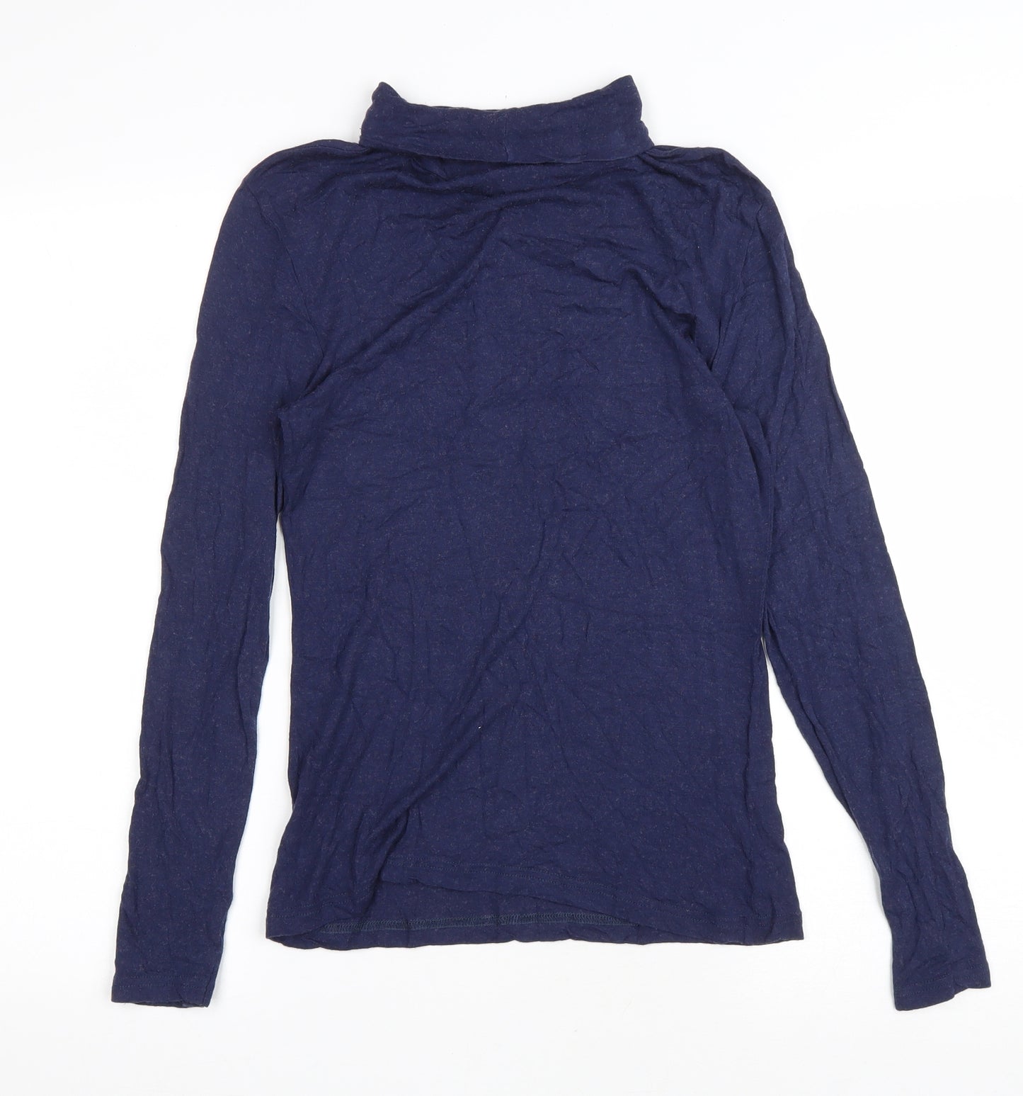 Kaliko Womens Blue Viscose Basic T-Shirt Size 10 Roll Neck