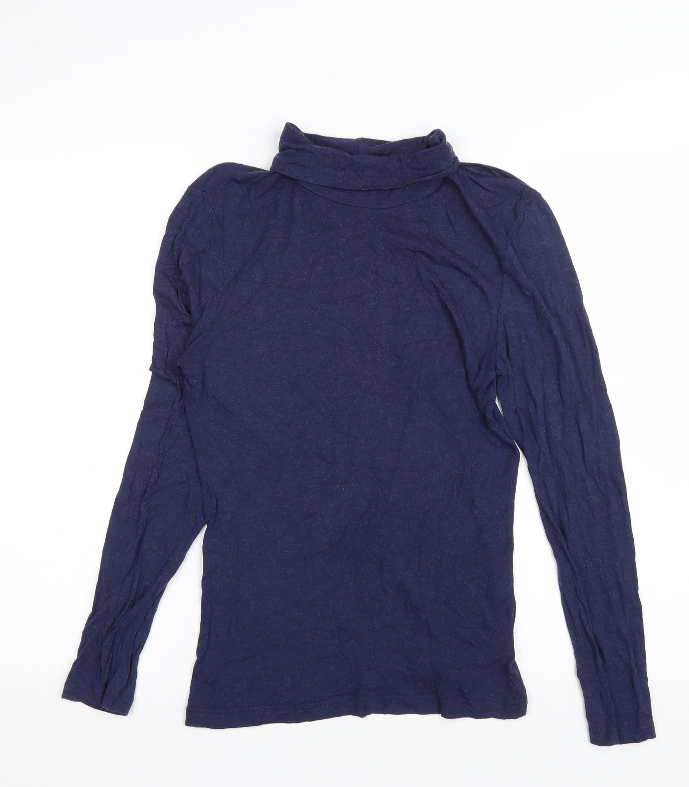 Kaliko Womens Blue Viscose Basic T-Shirt Size 10 Roll Neck