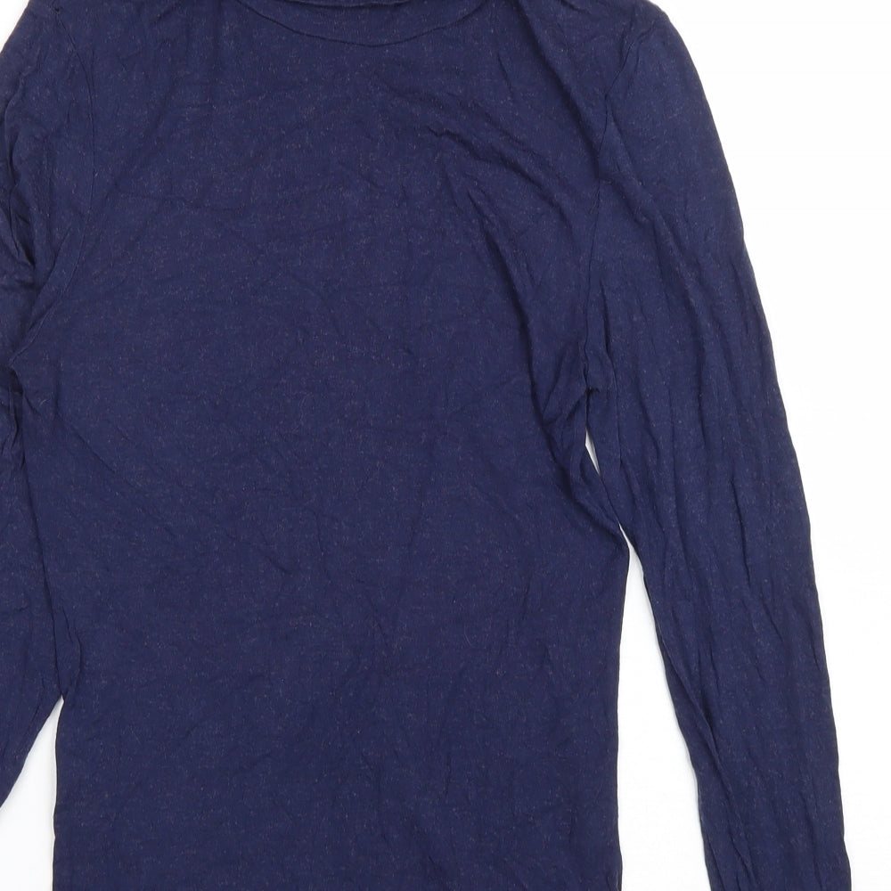 Kaliko Womens Blue Viscose Basic T-Shirt Size 10 Roll Neck