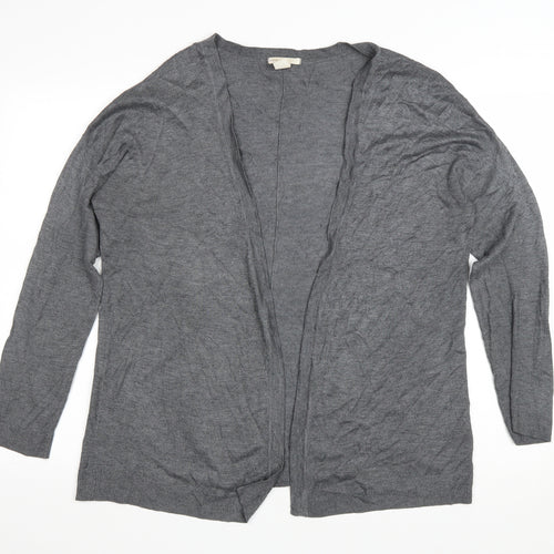 H&M Womens Grey V-Neck Viscose Cardigan Jumper Size M