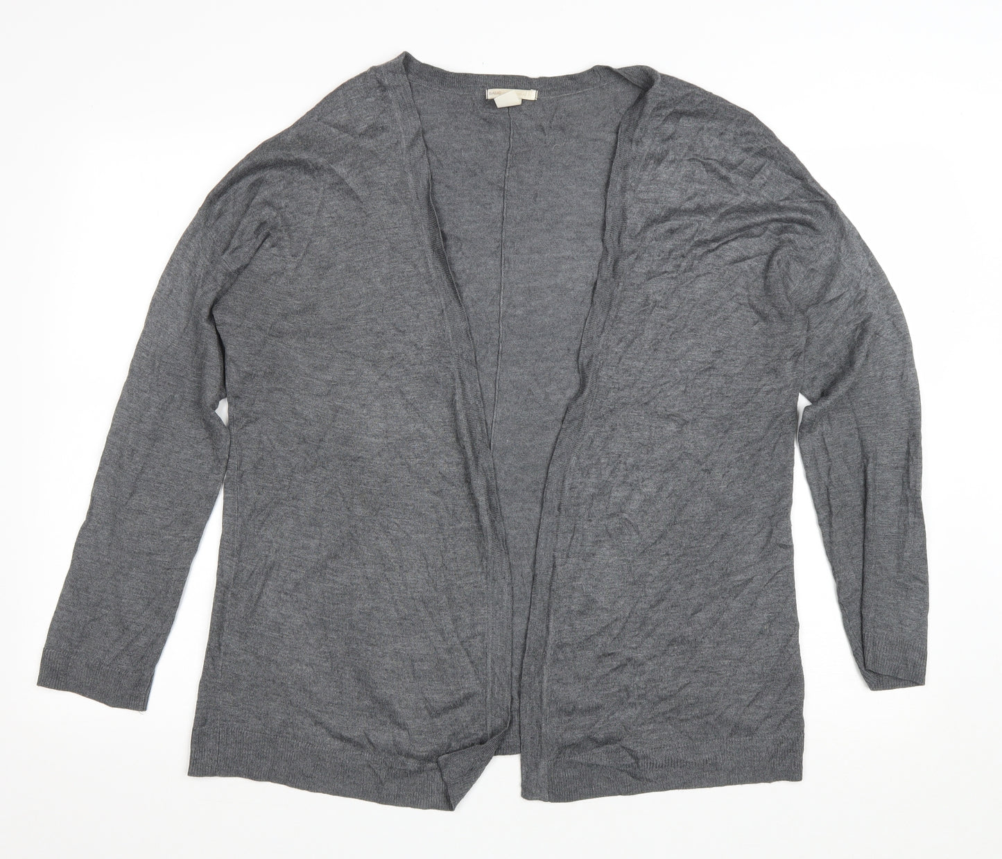 H&M Womens Grey V-Neck Viscose Cardigan Jumper Size M