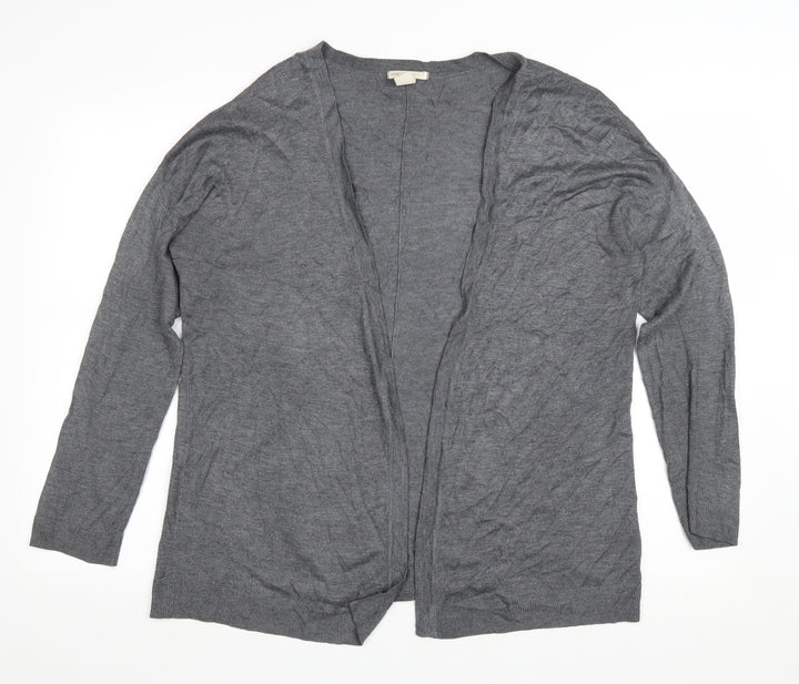 H&M Womens Grey V-Neck Viscose Cardigan Jumper Size M