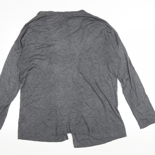 H&M Womens Grey V-Neck Viscose Cardigan Jumper Size M